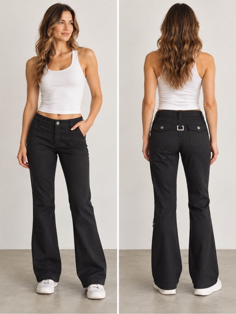 Size 4 Athleta Low Rise Dipper Pants Black Bootcut Hiking Cargo Utility 773875